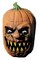The Costume Center Orange and Green Jack O Lantern Halloween Face Mask - One Size